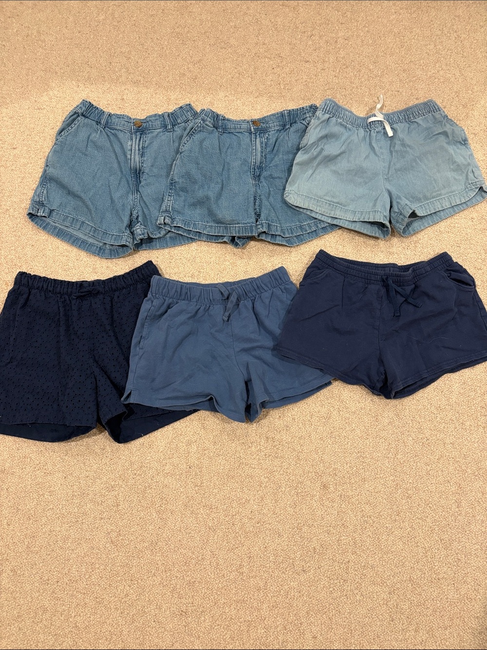 Girl Blue Casual Shorts Pack - Versatile Everyday Styles (6)